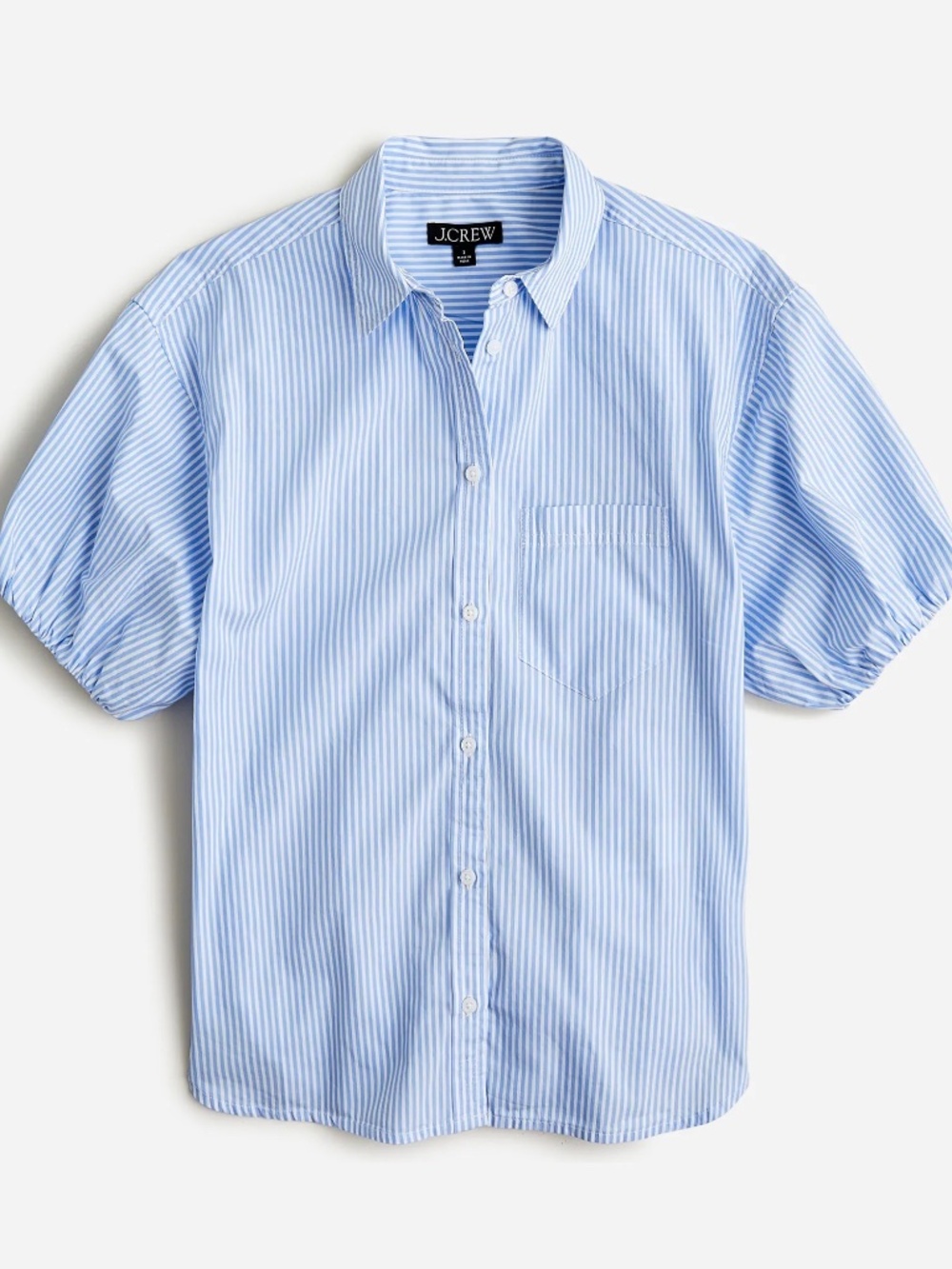 J.Crew Spring garden top in cotton poplin stripe Blue White 10
